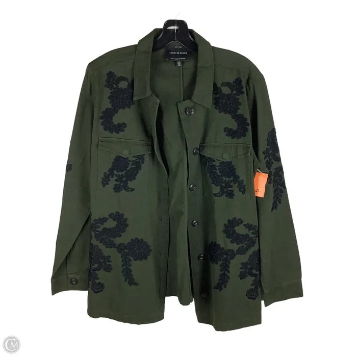 Jacket Shirt By Lucky Brand In Green, Size: L