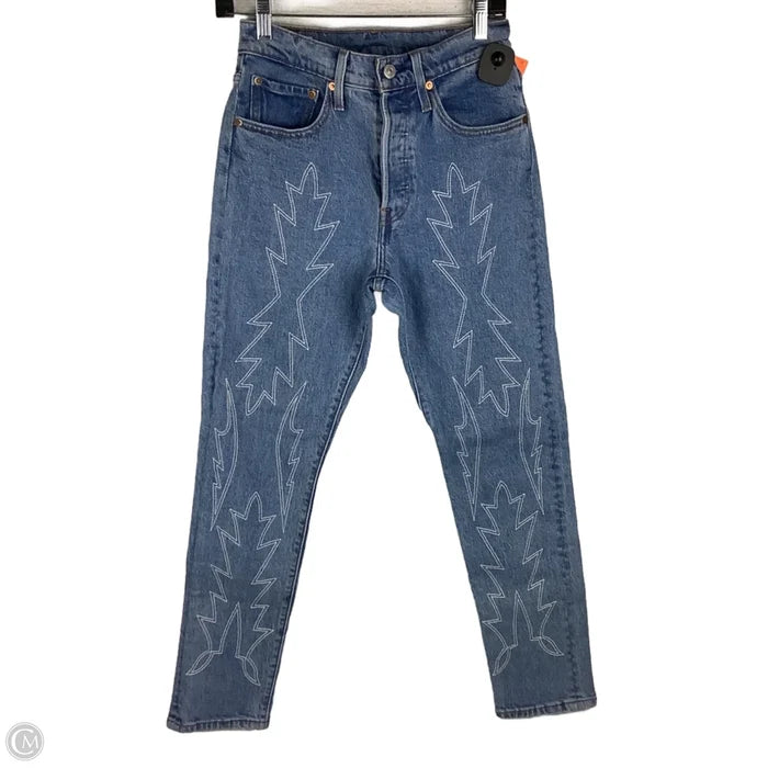 Jeans Straight By Levis In Blue Denim, Size: 2