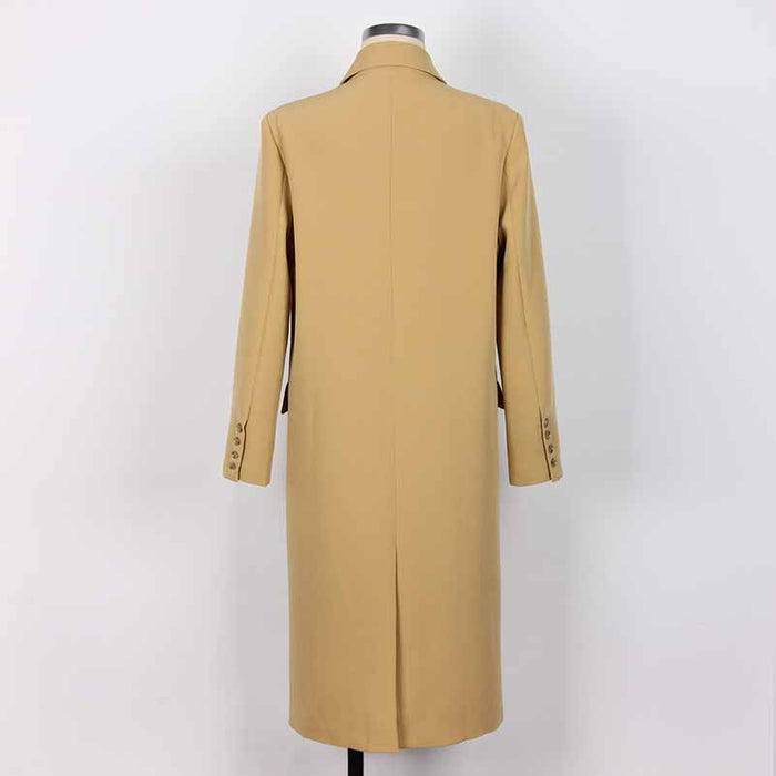 Khaki Oversized  Double Breasted Formal Coat