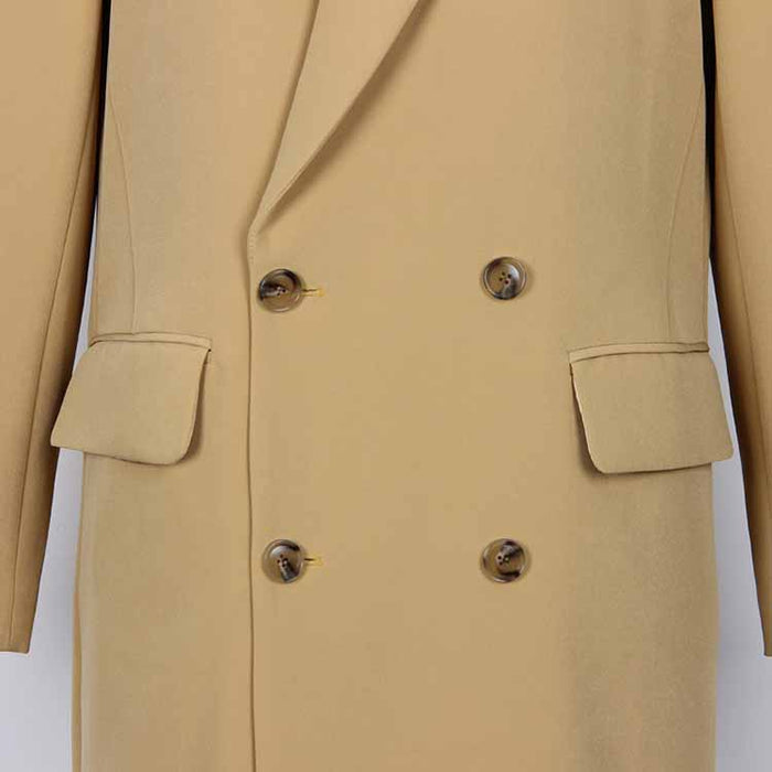 Khaki Oversized  Double Breasted Formal Coat