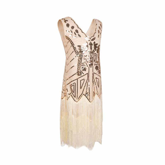 Kid's Fringed Flapper Dress Sequin Short Gala Dress