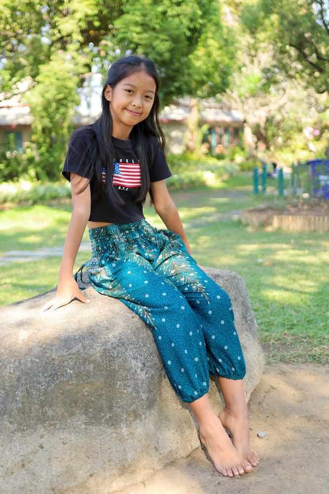 KIDS PEACOCK HAREM PANTS - Lannaclothesdesign Shop