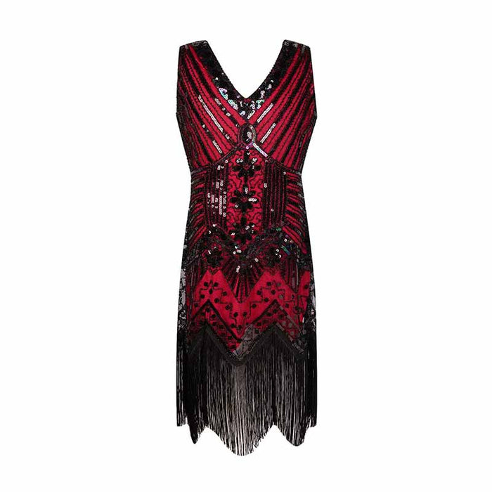 Kid's Sequin Embellished Fringed Flapper Dress Costume
