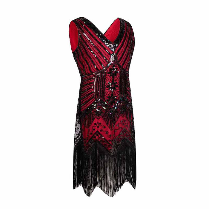 Kid's Sequin Embellished Fringed Flapper Dress Costume