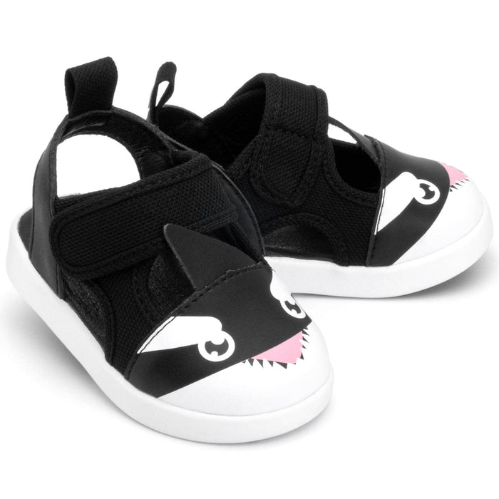 Killer Whale Squeaky Toddler Sandals | Black Squeaky Sandals ikiki® Shoes Size 3