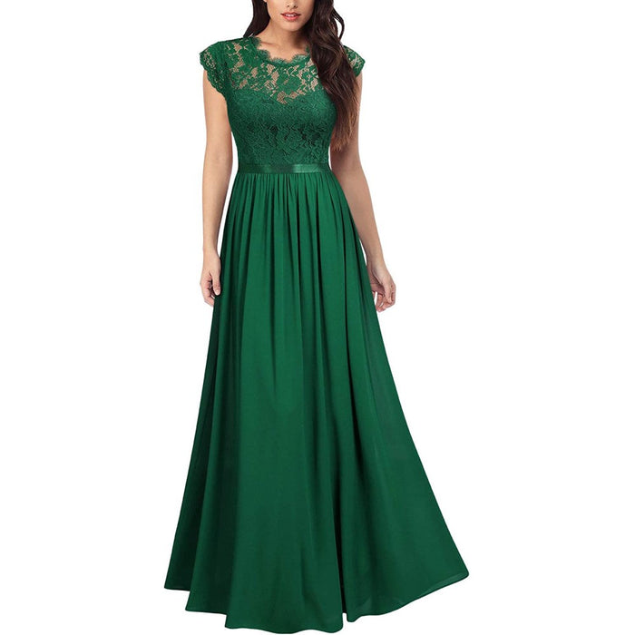 Lace Bridesmaid Dress Floral Evening Party Maxi Dress Wedding Guest Dress