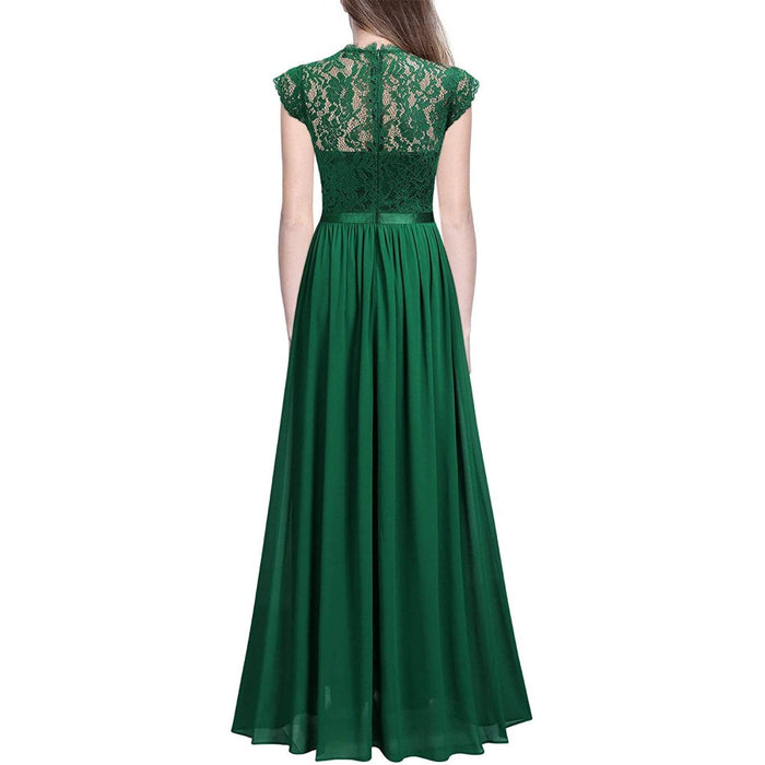 Lace Bridesmaid Dress Floral Evening Party Maxi Dress Wedding Guest Dress
