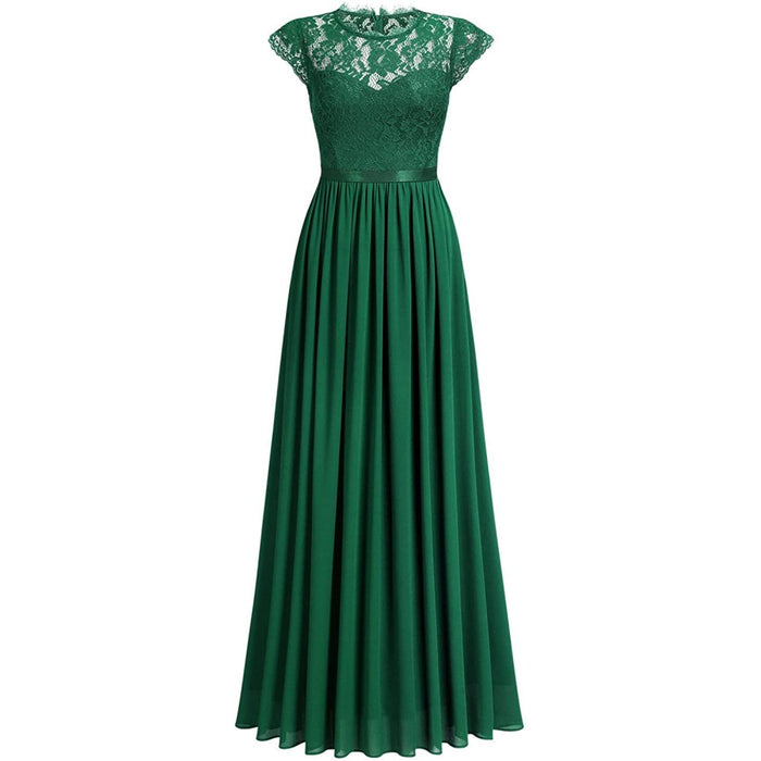 Lace Bridesmaid Dress Floral Evening Party Maxi Dress Wedding Guest Dress