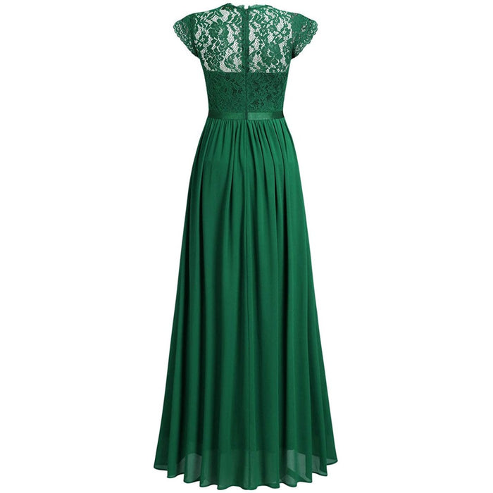 Lace Bridesmaid Dress Floral Evening Party Maxi Dress Wedding Guest Dress
