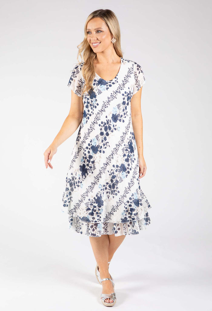 Layered Floral Short Dress