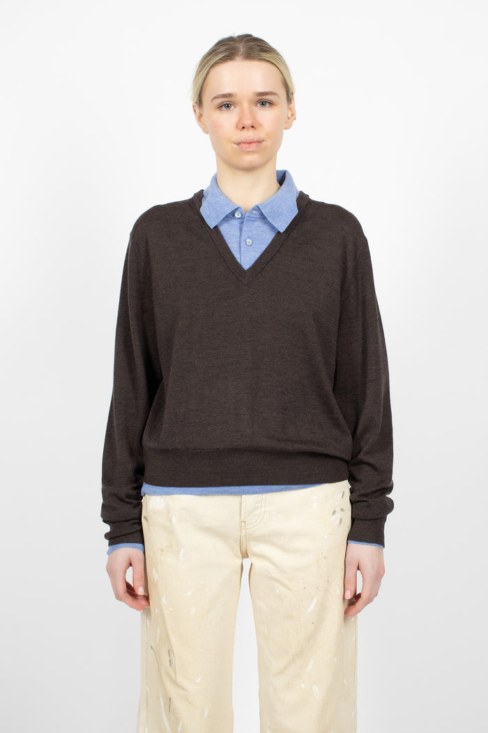 Layered Wool Knit Brown/Blue