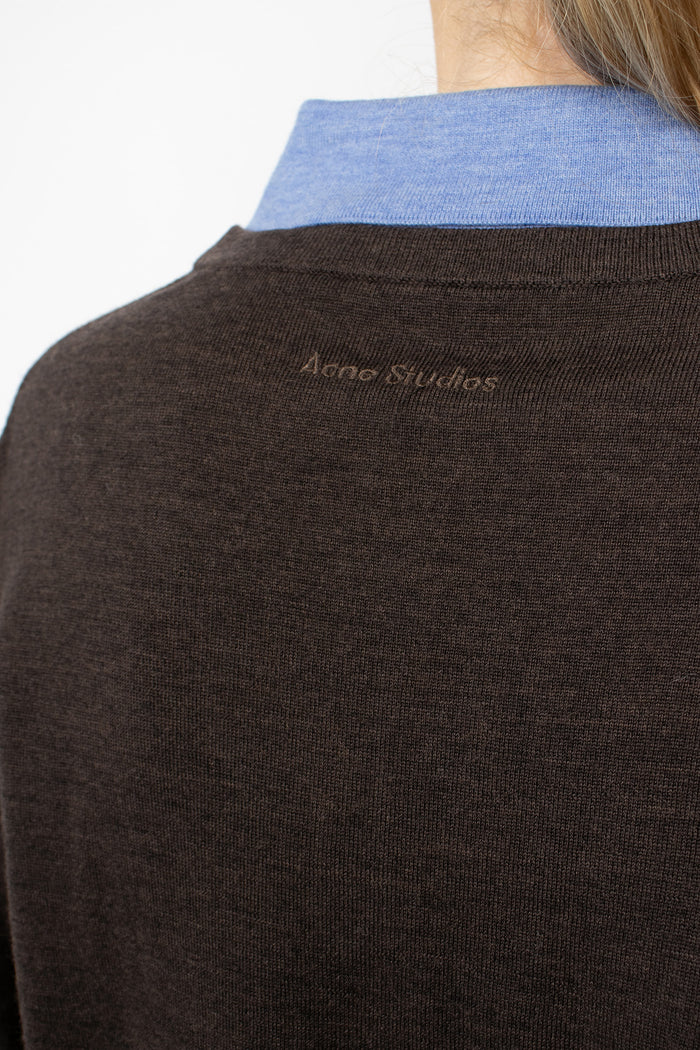Layered Wool Knit Brown/Blue