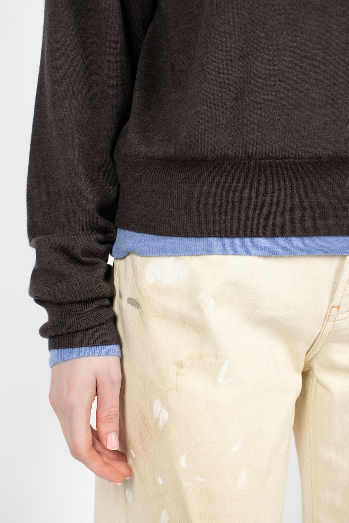 Layered Wool Knit Brown/Blue