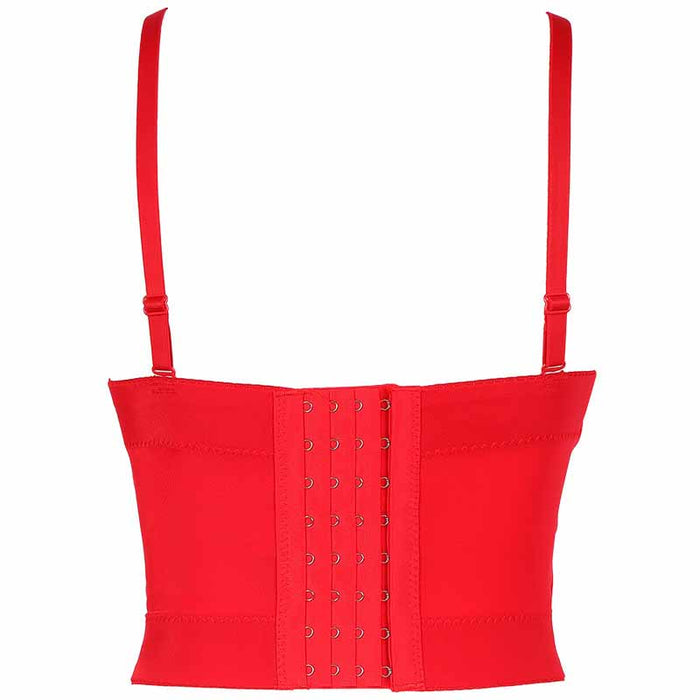 Leather Corset Bustier Crop Top Elastic Bralette Bralet Cami Tank Padded Bra
