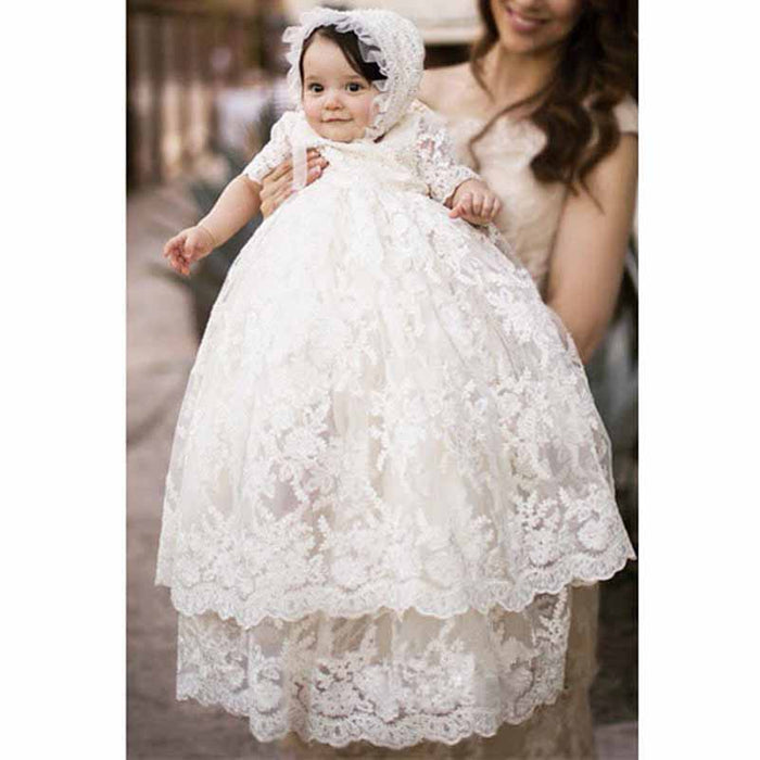 Long Baptism Dresses for Little Girls Christening Gowns