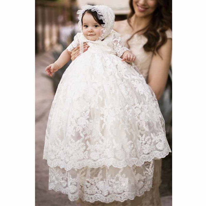 Long Baptism Dresses for Little Girls Christening Gowns
