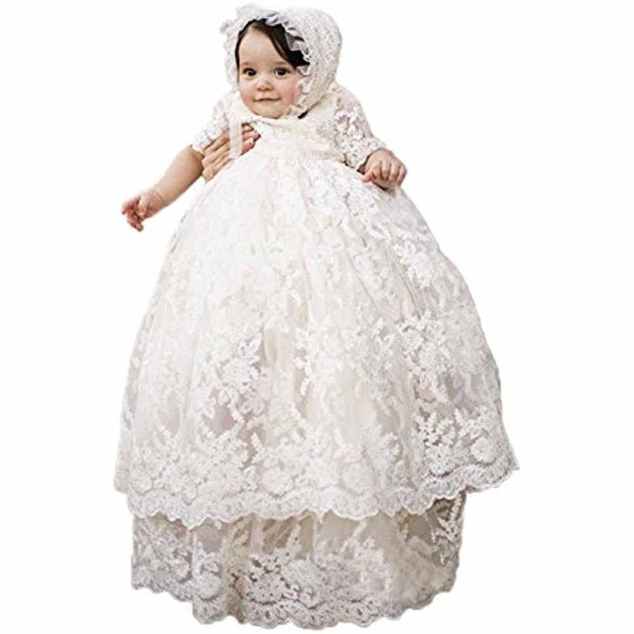 Long Baptism Dresses for Little Girls Christening Gowns