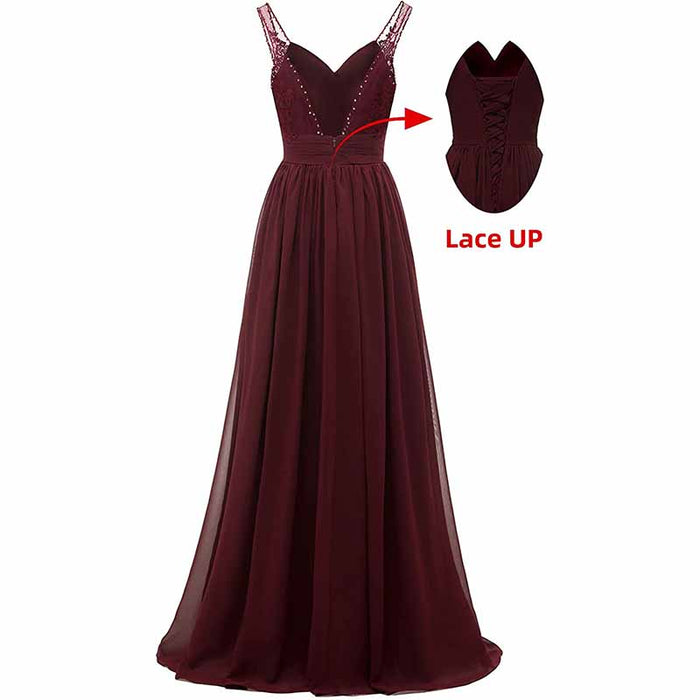 Long Bridesmaid Dresses Custom Chiffon Wedding Guest  Evening Prom Gowns
