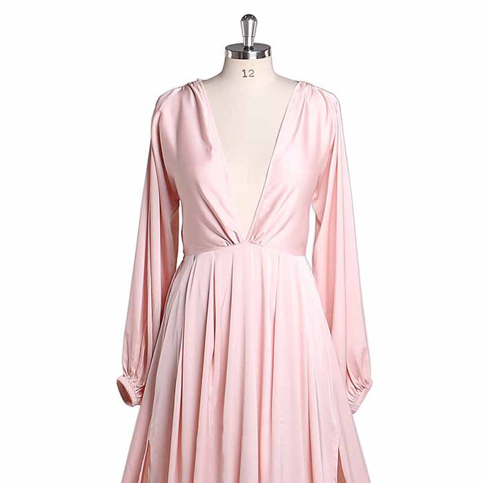 Long Gown Flared Long Sleeve Maxi Maternity Dress