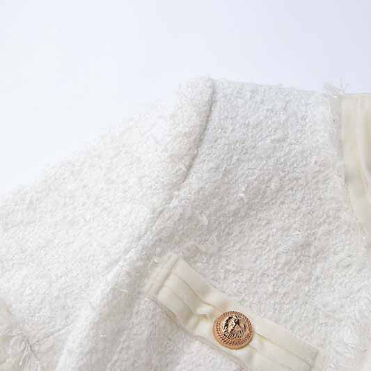 Lurex Knitted Mini Dress in White, Black Short Sleeve Shirt Dress for Women
