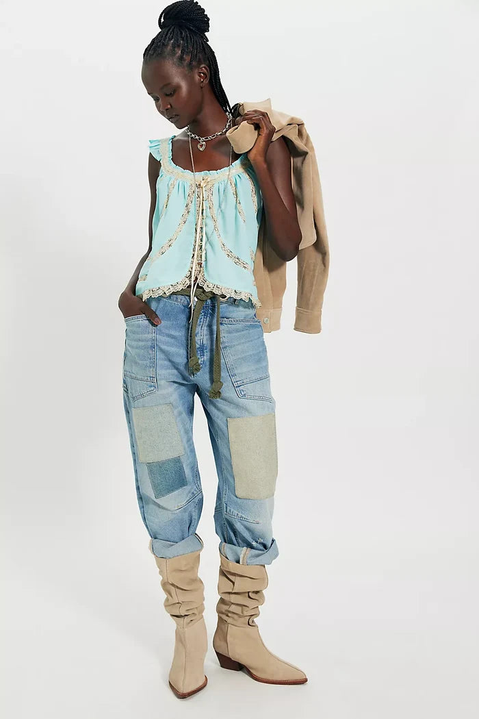 Mabel Tank - Pastel Blue Combo FREE PEOPLE