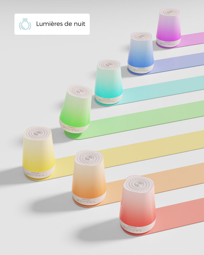 Machine à sons portable Momcozy pour bébé – Bruit blanc, berceuses & télécommande App