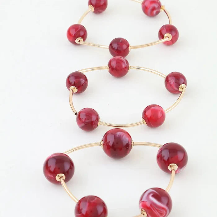 Marble Stone Bracelet - Red