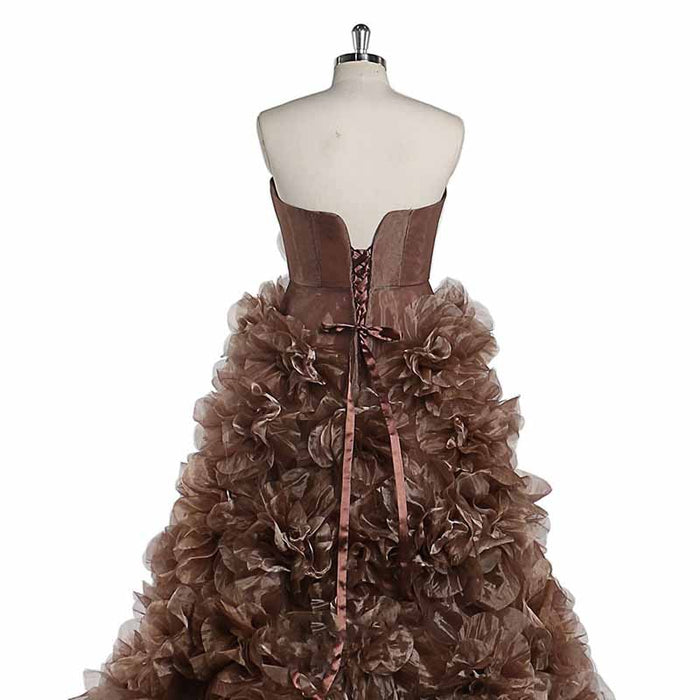 Maternity Mesh Flower Maternity Dress Split Front Gown
