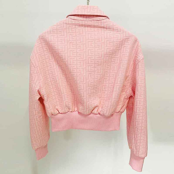 Metal Button Short Blazer & Shorts Suit In Pink