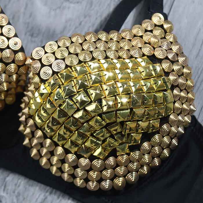 Metallic Spiked Rivet Studded Dominatrix Underwear