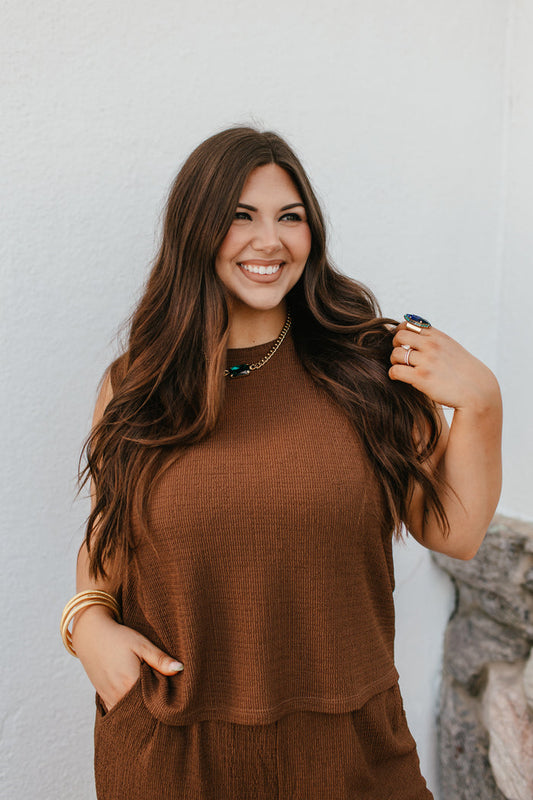 Minimalist Tank Top In Brown - Reg & Curvy -FINAL SALE