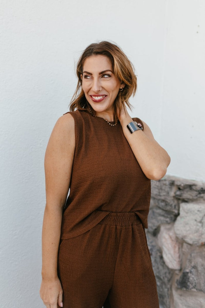 Minimalist Tank Top In Brown - Reg & Curvy - Macoma Boutique100 Short Sleeve