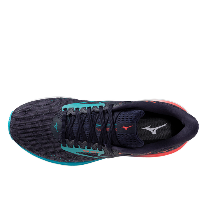 Mizuno Men's Wave Rider 29 Running Shoes in Odyssey Gray/Capri Breeze/Calypso Coral AW25