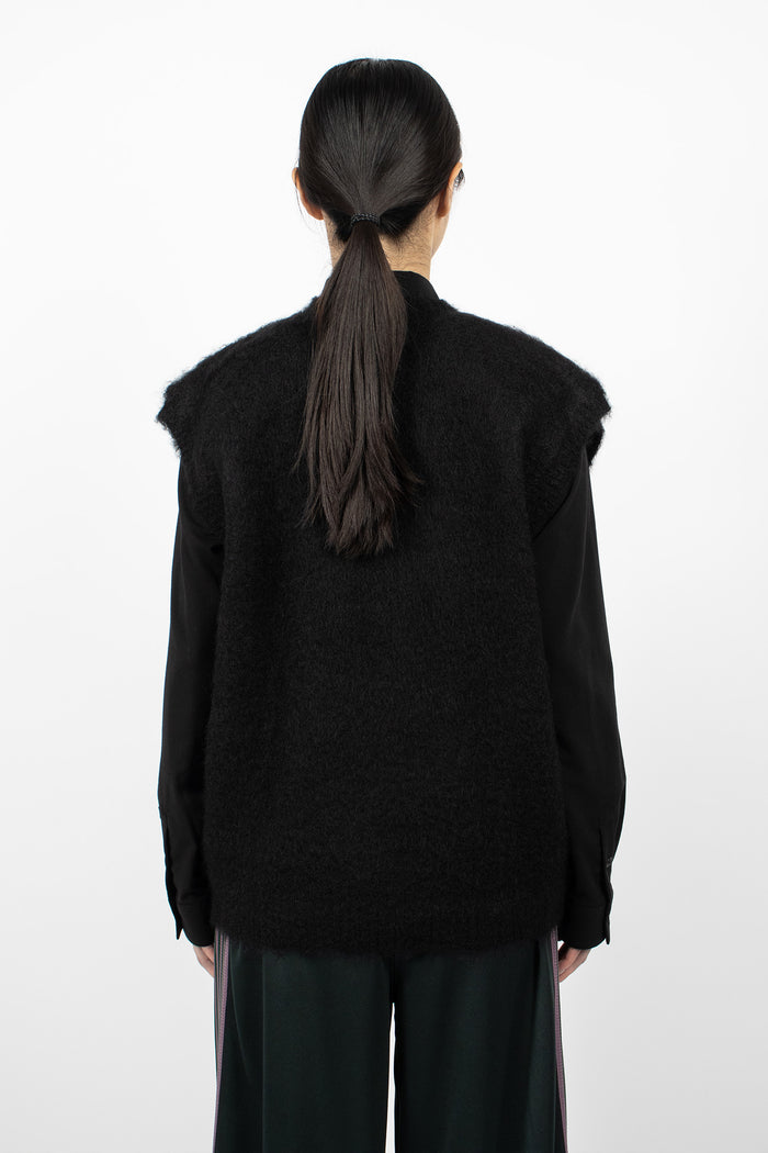 Mohair Knit Vest Black