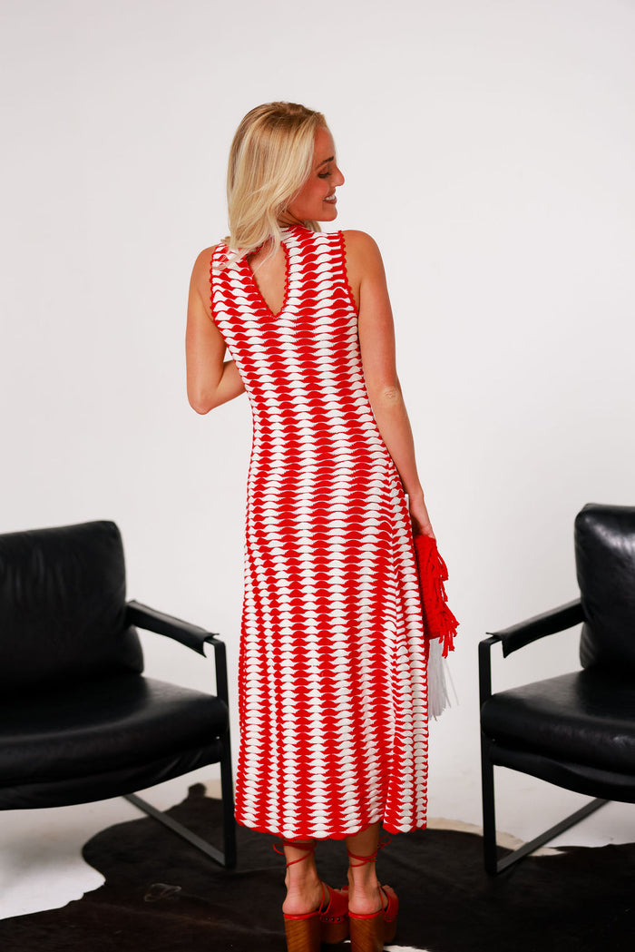 Montebello Dress - Red/White