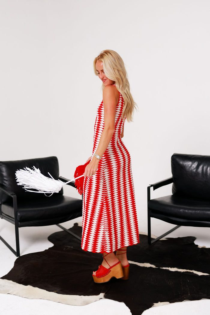 Montebello Dress - Red/White