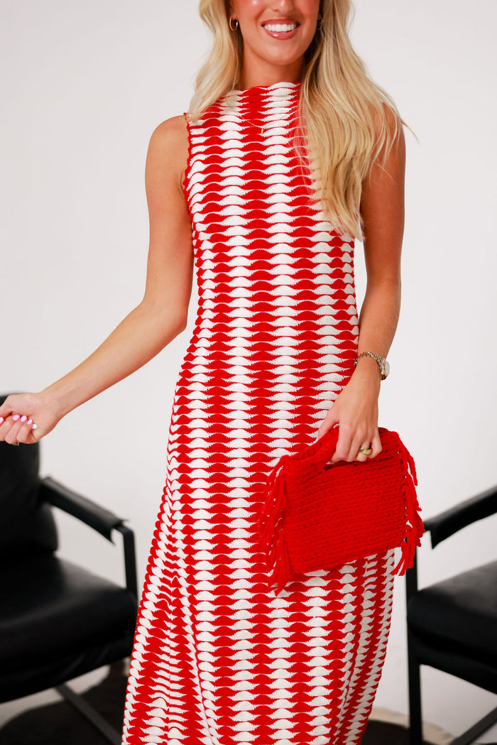Montebello Dress - Red/White