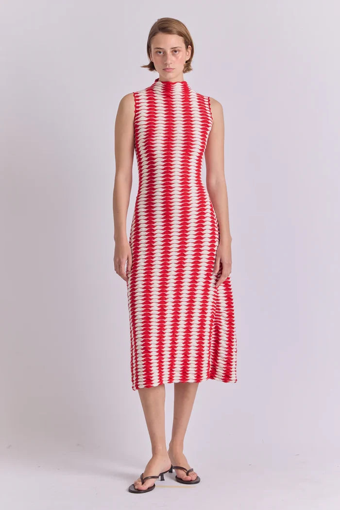 Montebello Dress - Red/White