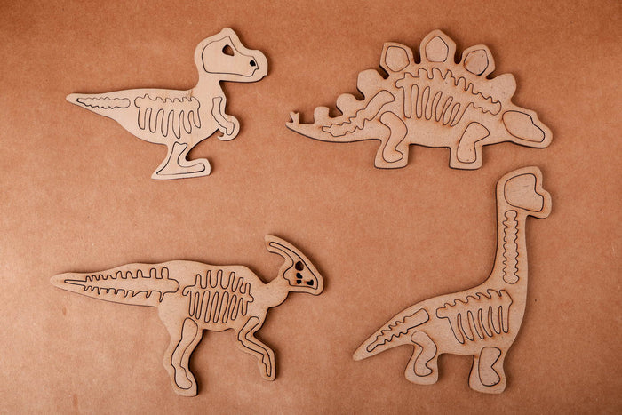 Montessori Puzzle Toy | Dinosaur Fossil Puzzle Toy | Set of 4