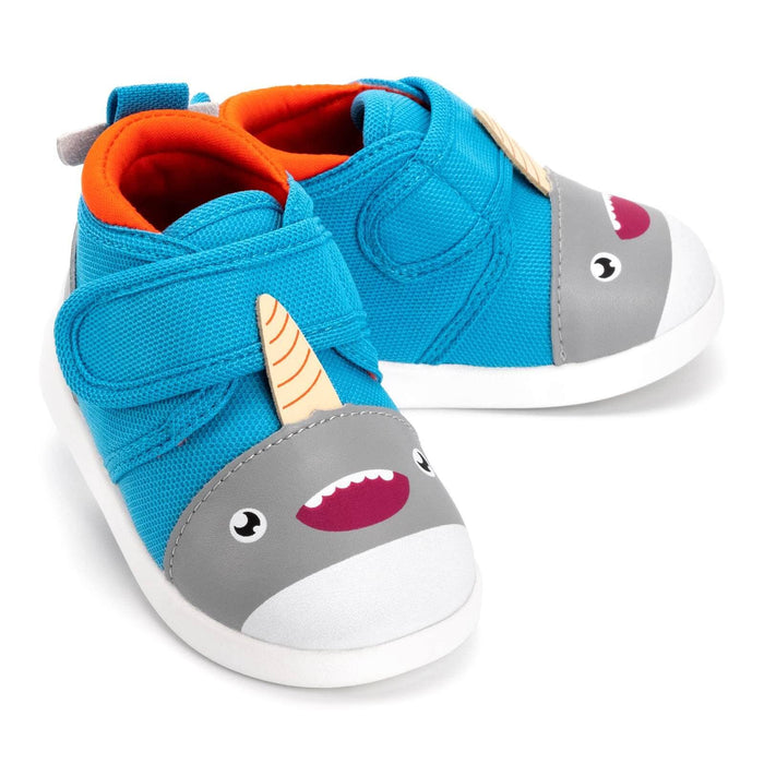 Narwhal Squeaky Toddler Shoes | Blue Squeaky Shoes ikiki® Shoes Size 3