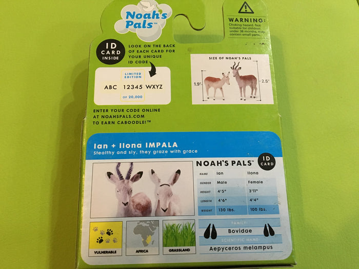 NOAH'S PALS IMPALA Animal PVC figurine figure Model pair in box