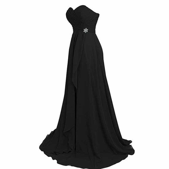 Off The Shoulder Bridesmaid Dress A-line Chiffon Prom Dress Long Event Gowns