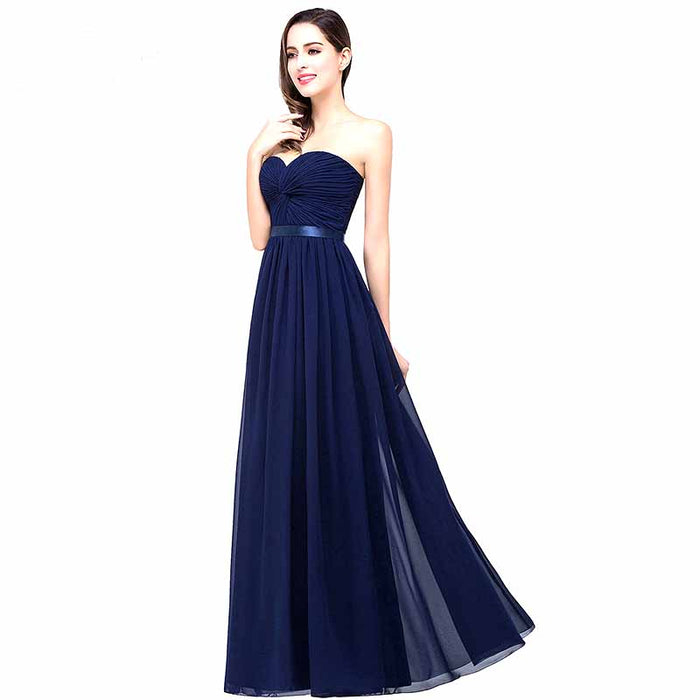 Off The Shoulder Bridesmaid Dress Formal Dress Long Sweetheart Chiffon Prom Gowns