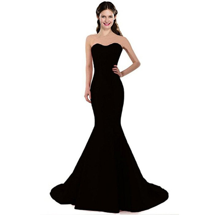 Off The Shoulder Bridesmaid Dress Wedding Prom Evening Dress Strapless Mermaid Gowns