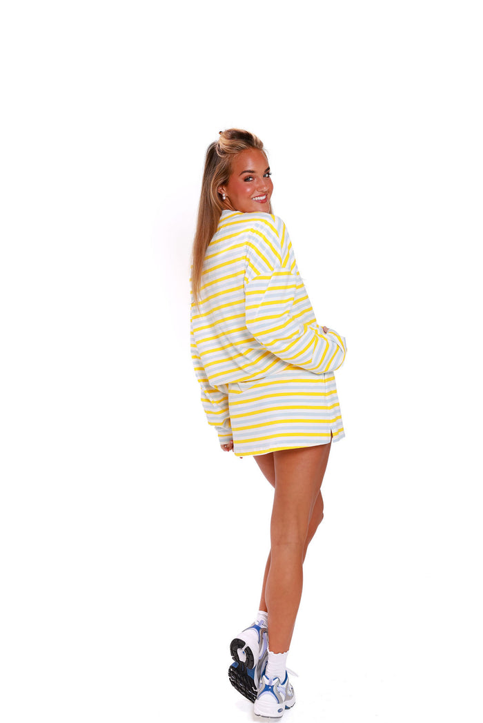 Oversized Long Sleeve Tee - Daisy Stripe