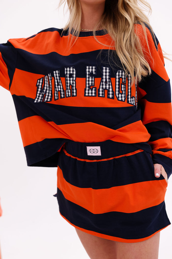 Oversized War Eagle Tee - Auburn Stripe