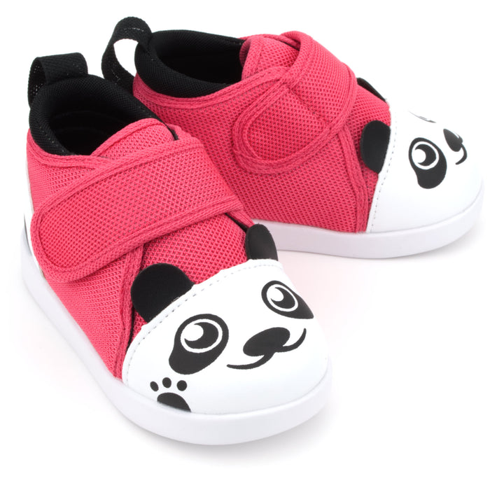 Panda Bear Squeaky Toddler Shoes for Girls and Boys V2 | Dark Pink