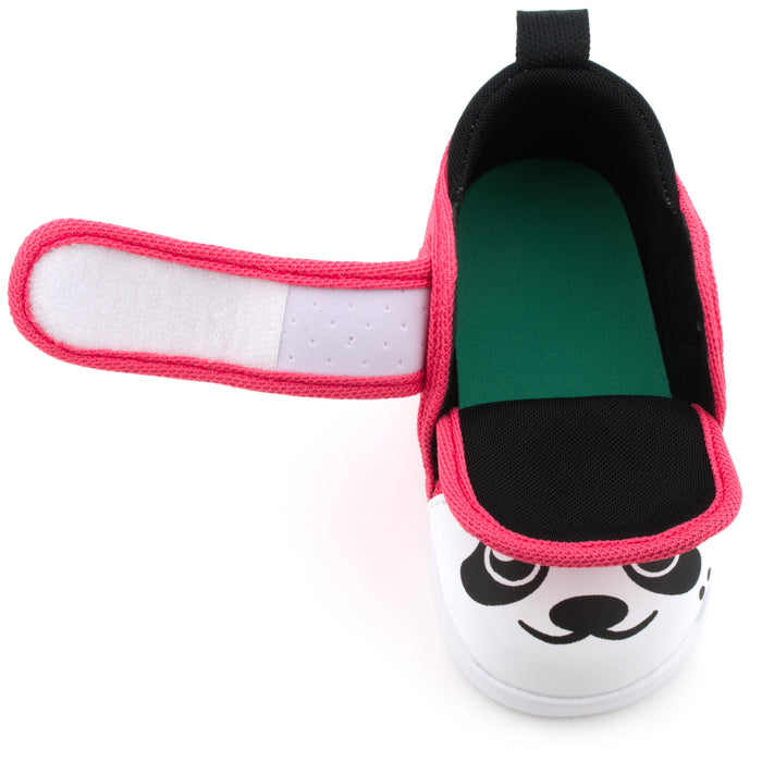 Panda Bear Squeaky Toddler Shoes for Girls and Boys V2 | Dark Pink