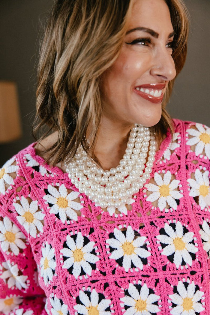 Pearl Beaded Multi Layered Necklace In Cream - Macoma Boutique310 Accessories/Jewelry
