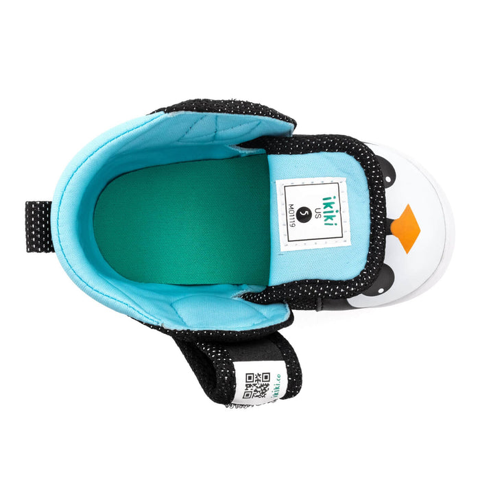 Penguin Squeaky Toddler Shoes | Sparkly Black Squeaky Shoes ikiki® Shoes